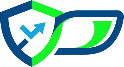 Логотип компании Автомаг Защита, стилизованное изображение защиты фар, современный дизайн.